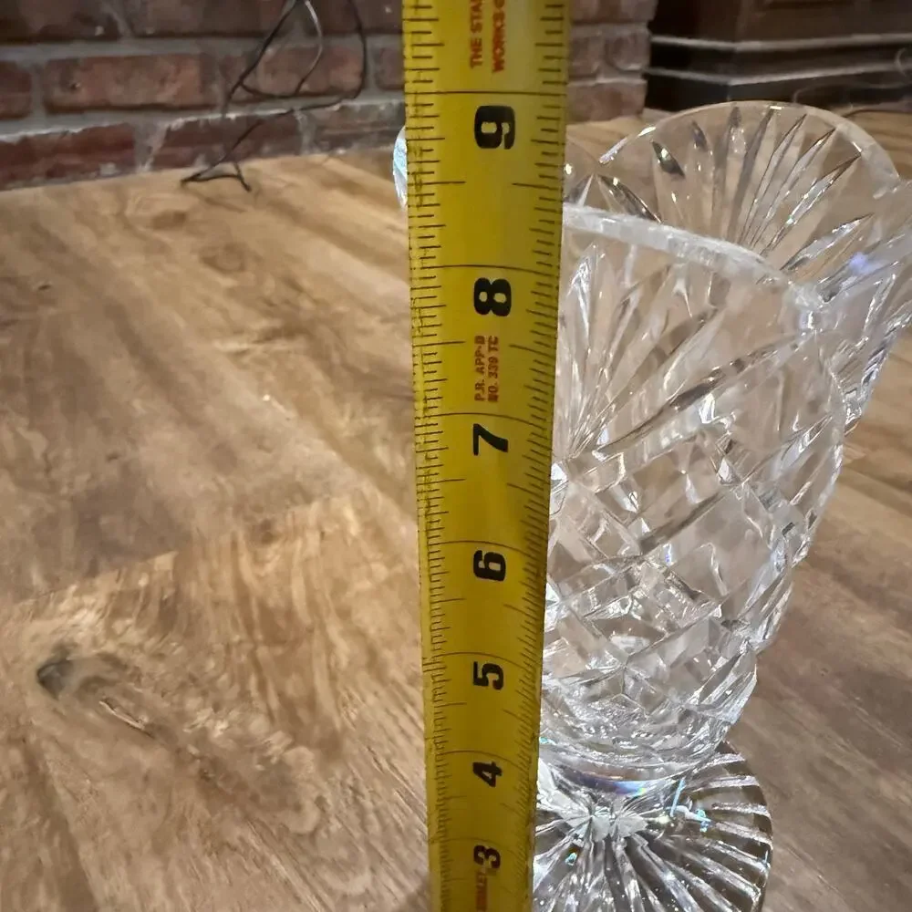 Waterford Irish Crystal Large Cut Crystal Vase Scalloped Edge Flare 8.5” Archive